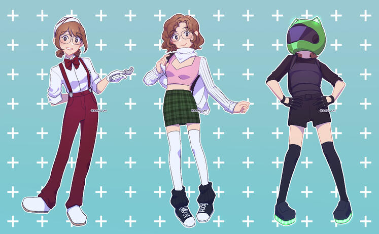 full body + 2 characters